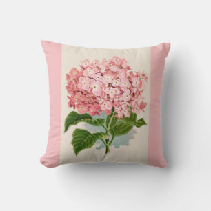 Vintage Pink Flower Reversible Pillow