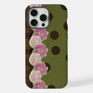 Vintage Pink Flower Stripe Olive Polka Dot Case
