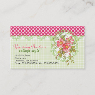 Vintage Pink Flowers Cottage Dream Business Card