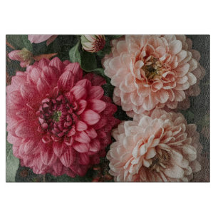Vintage Pink Flowers Cutting Board