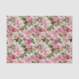 Vintage Pink Flowers Decoupage Tissue Paper