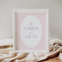 Vintage Pink Footprint Baby Shower Cards and Gifts