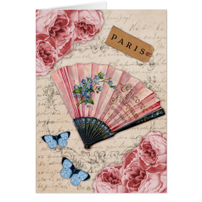 Vintage Pink French Fan (Front)