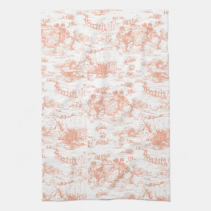 Vintage Pink French Toile Kitchen Towel