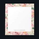 Vintage Pink Garden Roses Pattern Personalised Notepad<br><div class="desc">Customisable floral notepad. It features a watercolour pattern of pink garden roses and ivory hydrangeas. Personalise it by adding names and other details. This floral pattern notepad is perfect as a gift.</div>