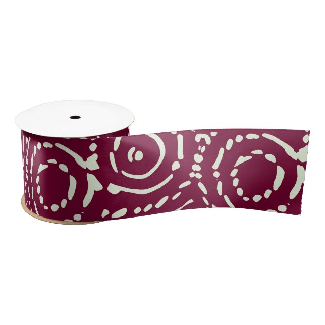 Vintage Pink Geometric Abstract  Satin Ribbon (Spool)