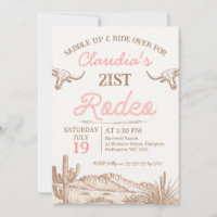 Vintage Pink Girls First Rodeo 21st Birthday