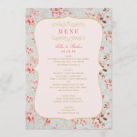 Vintage Pink Gold Floral Garden Party Wedding