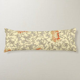 Vintage Pink Grey Artwork Botanical Floral Body Cushion