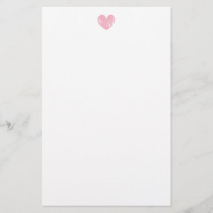Vintage pink heart wedding stationery paper
