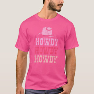 Vintage Pink Howdy Rodeo Western Country Southern T-Shirt