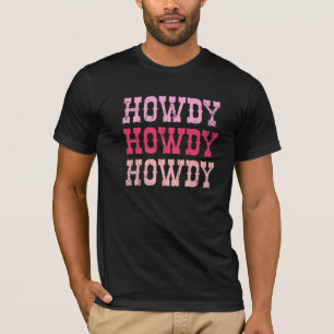 Vintage Pink Howdy Rodeo Western Country Southern T-Shirt