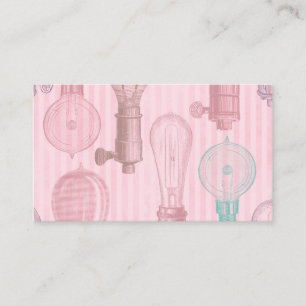 Vintage Pink Light Bulbs Retro Lovers Electrician Business Card