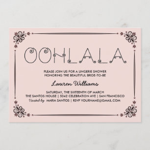 Vintage Pink Lingerie Shower Invitations Ooh La La