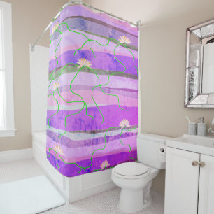 Vintage Pink Lotus Shower Curtain