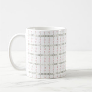 Vintage Pink Lotus Vine Floral Border Seamless Coffee Mug