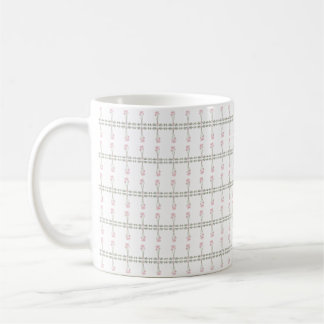 Vintage Pink Lotus Vine Floral Border Seamless Coffee Mug