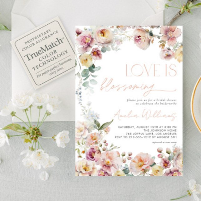 Vintage Pink Love is Blossoming Bridal Shower Invitation (Creator Uploaded)