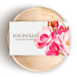 Vintage Pink Magnolias Floral Business Card<br><div class="desc">Artistic vintage rendering magnolias - Perfect for physicians,  psychologists,  ,  caregivers,  holistic healers,  therapists,  occupational therapists,  nurses,  disabled,  elderly and more. For additional matching marketing materials please contact me at maurareed.designs@gmail.com. For  premade logos visit logoevolution.co. Original design by Maura Reed.</div>