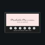Vintage Pink Makeup and Beauty Loyalty Card<br><div class="desc">Coordinates with the Vintage Pink Makeup and Beauty Business Card Template by 1201AM. This classic loyalty card/punch card template in soft pink with a black border gives a professional and refined first impression. A clean and simple aesthetic with a slightly vintage feel. Update the promotion with your own unique offering....</div>