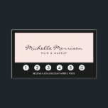 Vintage Pink Makeup and Beauty Loyalty Card<br><div class="desc">Coordinates with the Vintage Pink Makeup and Beauty Business Card Template by 1201AM. This classic loyalty card/punch card template in soft pink with a black border gives a professional and refined first impression. A clean and simple aesthetic with a slightly vintage feel. Update the promotion with your own unique offering....</div>