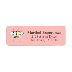 Vintage Pink Mariposa Butterfly Address Label
