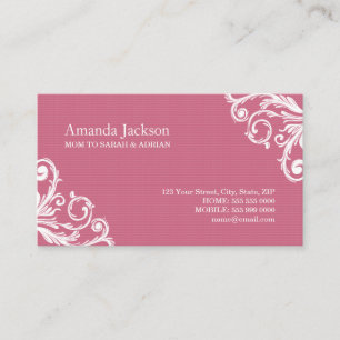 Vintage Pink Mum Calling Card