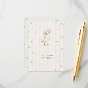 Vintage Pink One Silly Goose Birthday Enclosure Card