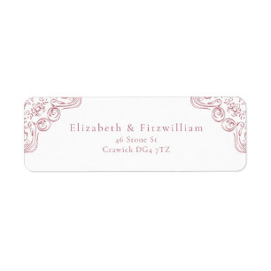 Vintage Pink Ornate Frame Bordered Address Label