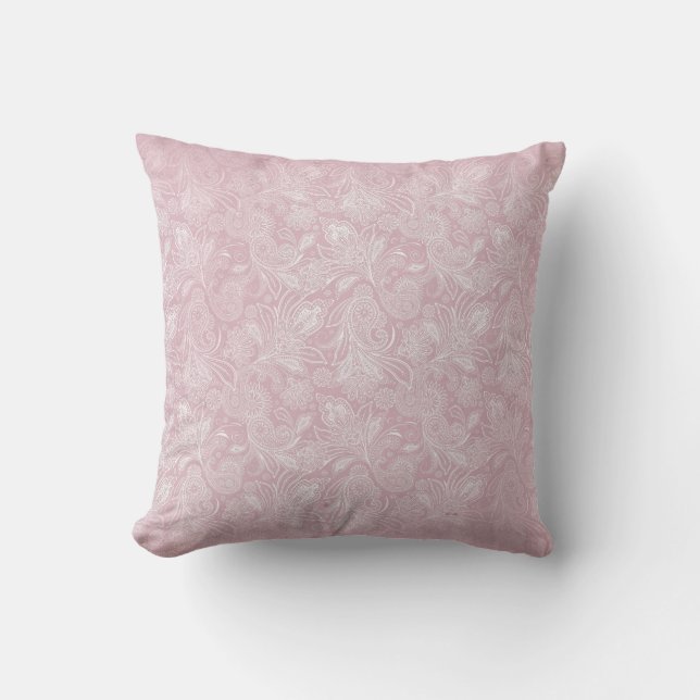 Vintage Pink Paisley Cushion (Front)