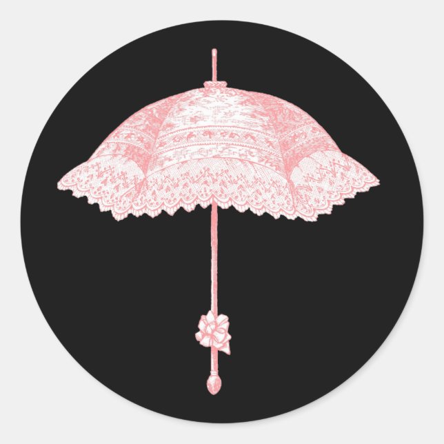 Vintage Pink Parasol Stickers (Front)