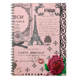 Vintage Pink Paris Collage notebook