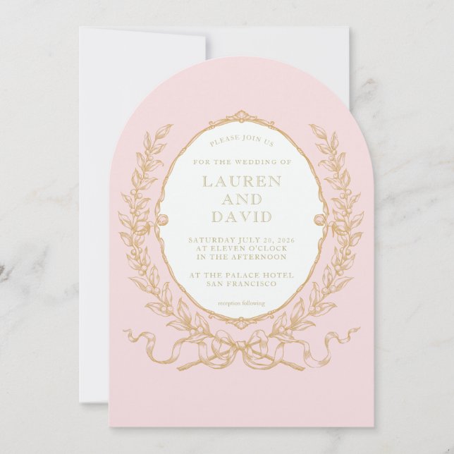 Vintage Pink Paris Glam Invitation (Front)