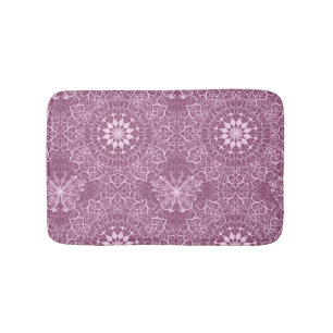 Vintage Pink Pattern Bath Mat