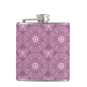 Vintage Pink Pattern Hip Flask