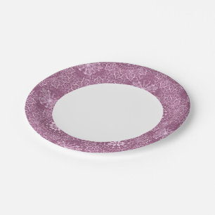 Vintage Pink Pattern Paper Plate