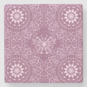 Vintage Pink Pattern Stone Coaster