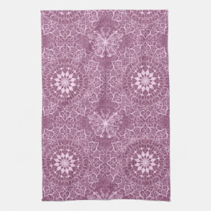 Vintage Pink Pattern Tea Towel