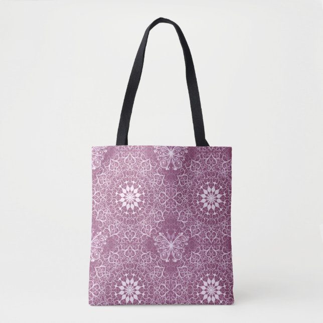 Vintage Pink Pattern Tote Bag (Front)