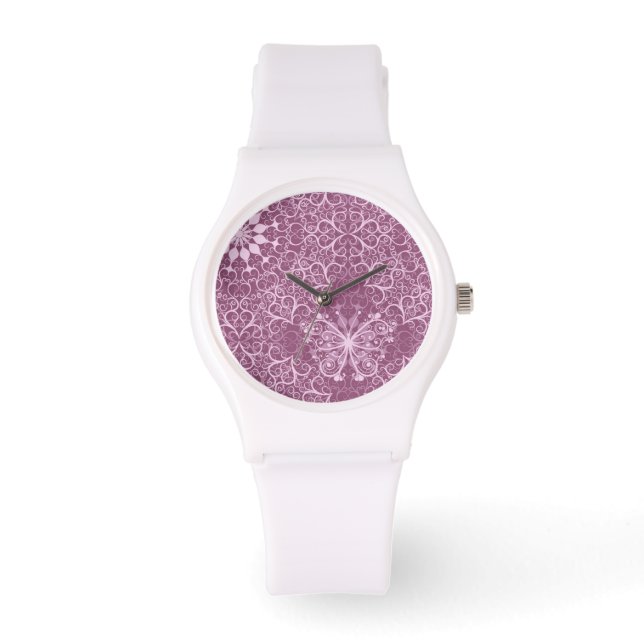 Vintage Pink Pattern Watch (Front)