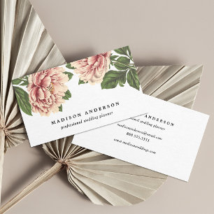 Vintage Pink Peonies  Business Card