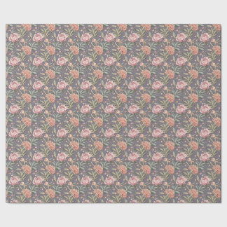 Vintage pink peony wrapping paper