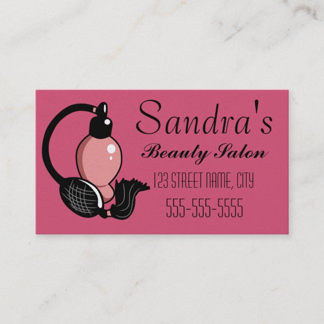 Vintage Pink Perfume Bottle Custom Business Card (Front)