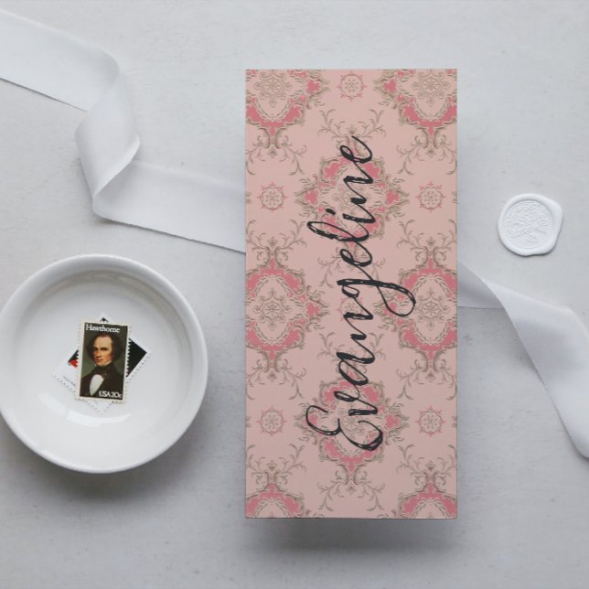 Vintage pink personalisable name card Bookmark (Creator Uploaded)