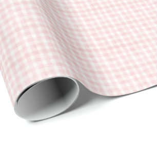Vintage Pink Plaid Gingham Coquette Wrapping Paper