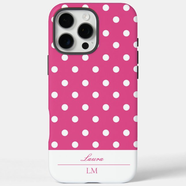 Vintage Pink Polka Dot Case-Mate iPhone Case (Back)