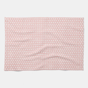 Vintage Pink Polka Dot Pattern Tea Towel