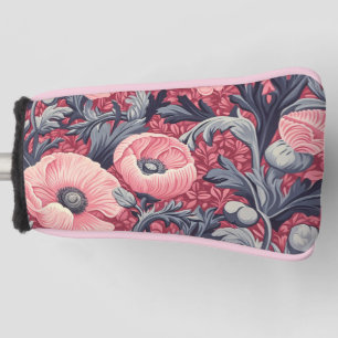 Vintage Pink Poppies Floral  Golf Head Cover