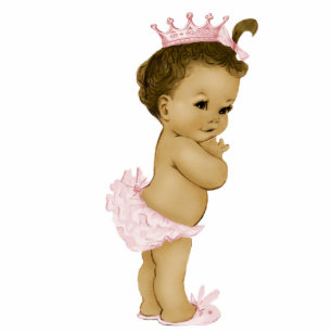 Vintage Pink Princess Baby Girl Shower Standing Photo Sculpture