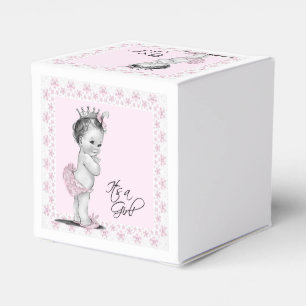 Vintage Pink Princess Baby Shower Favour Box